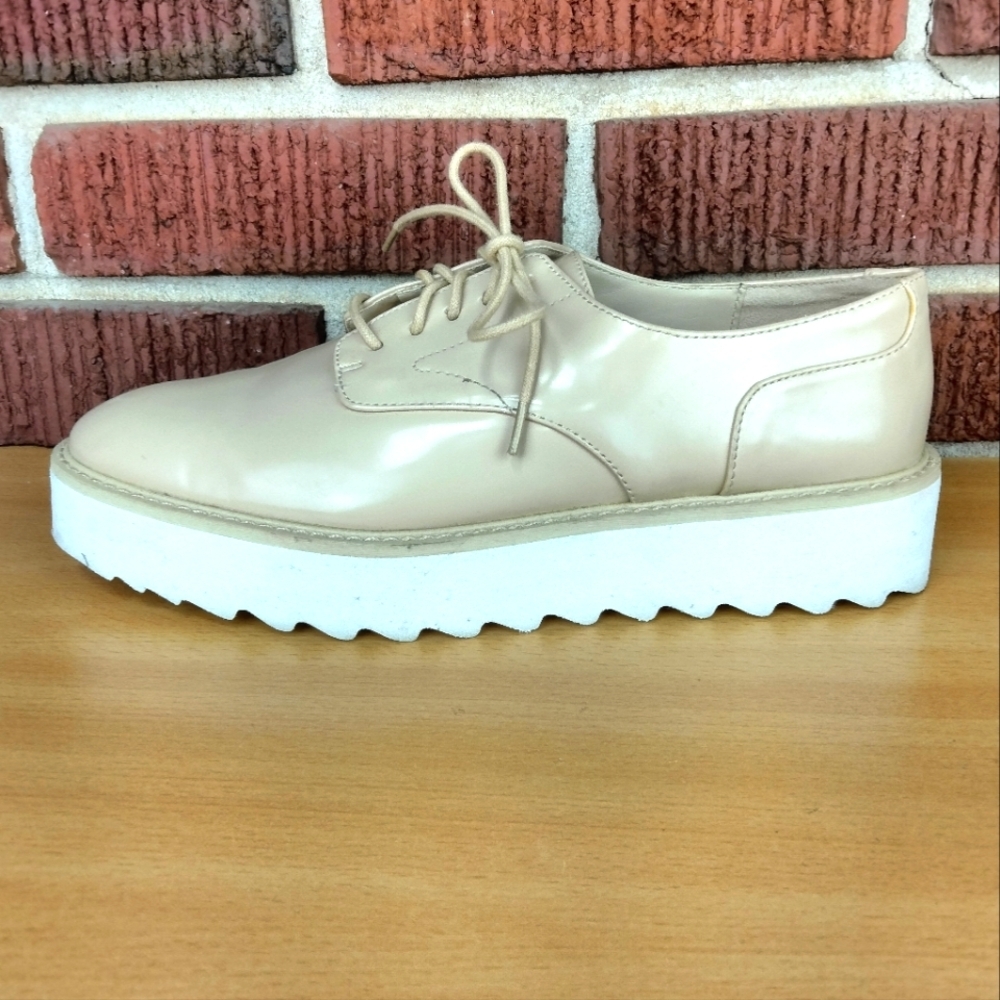 Zara Basic Collection Beige Platform Brouges Oxfo… - image 7
